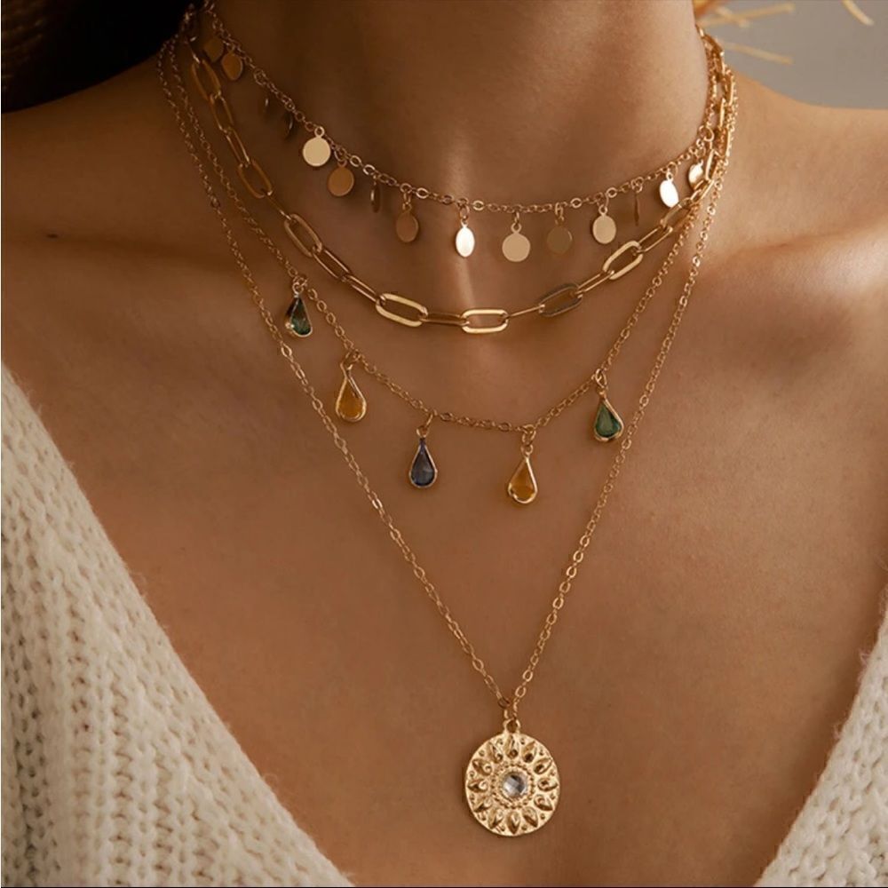 Gold layered necklace  S428